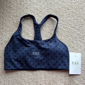 Fleo Navy Polka Dot Sports Bra